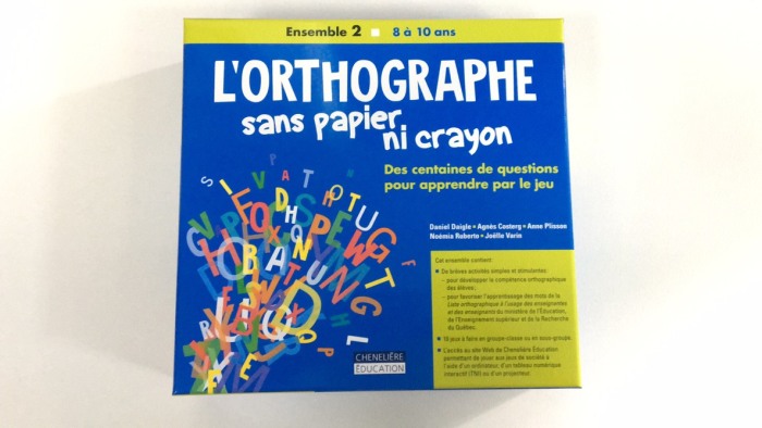 Ensemble 2 L'orthographe sans papier ni crayon