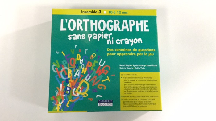 Ensemble 3 L'orthographe sans papier ni crayon